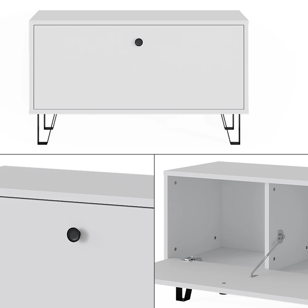 livinity® Sitzbank Weiß 80 x 46 cm, Siri