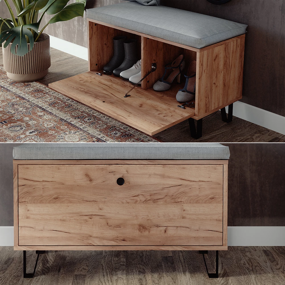 livinity® Sitzbank Goldkraft Eiche 80 x 46 cm, Siri