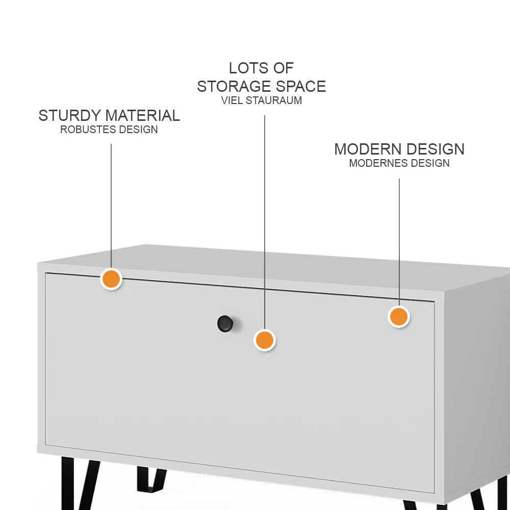 livinity® Sitzbank Weiß 80 x 46 cm, Siri
