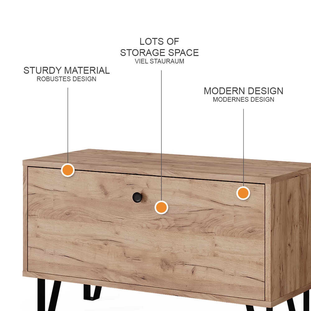 livinity® Sitzbank Goldkraft Eiche 80 x 46 cm, Siri