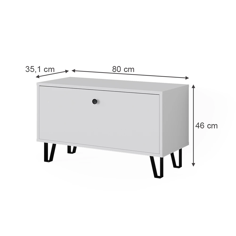 livinity® Sitzbank Weiß 80 x 46 cm, Siri