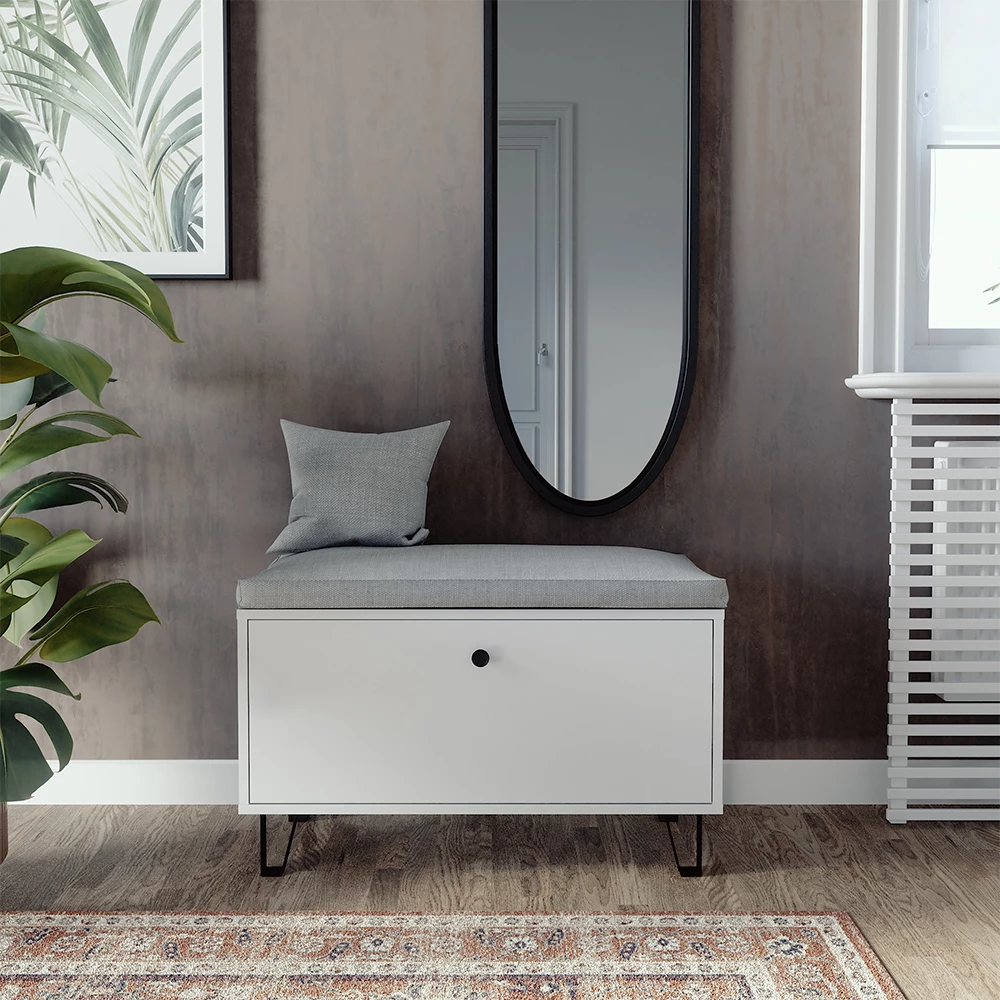 livinity® Sitzbank Weiß 80 x 46 cm, Siri