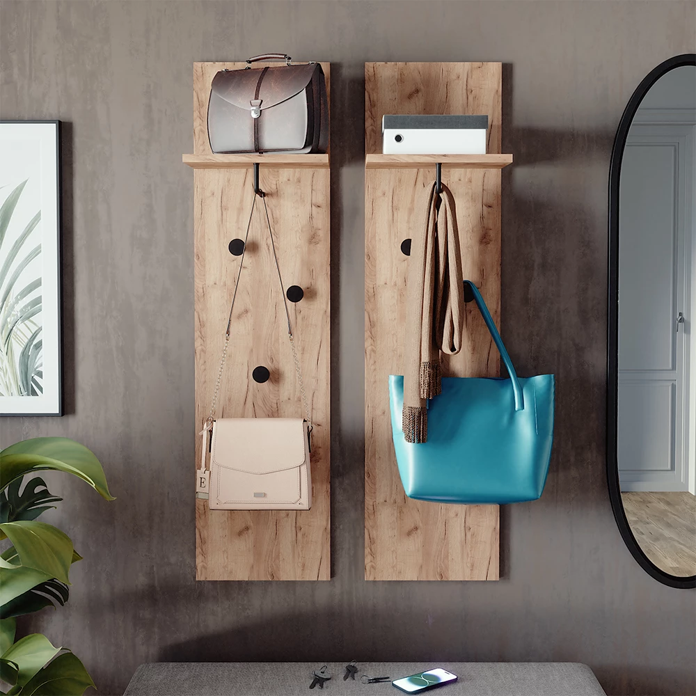 Vaateteline in Goldkraft tammi shown in ambient setting with decoration