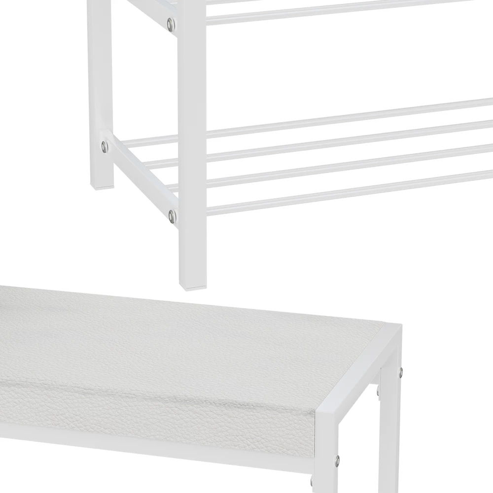 livinity® Schuhbank Weiß 80 x 52 cm, Borneo