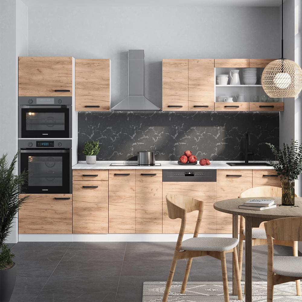 Vicco Kitchenette Stejar Goldkraft/alb 300cmAP stejar, R-Line