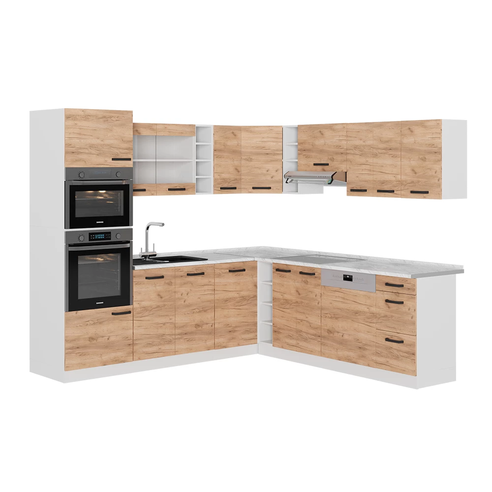 Vicco Bucătărie de colț Stejar Goldkraft/alb 237x247 cmAP stejar, R-Line