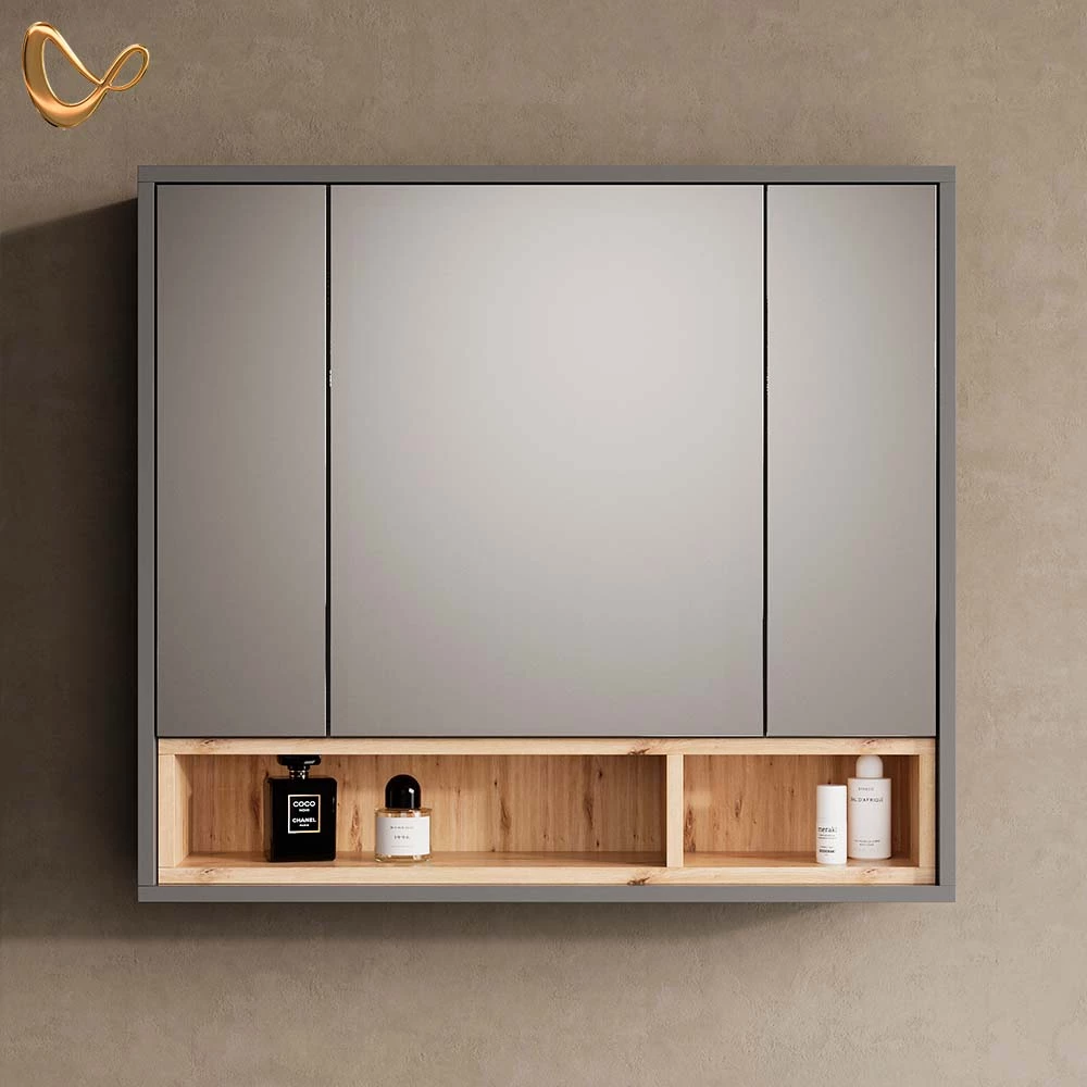 Badspiegelschrank Temo Anthrazit 80 x 72 cm livinity®