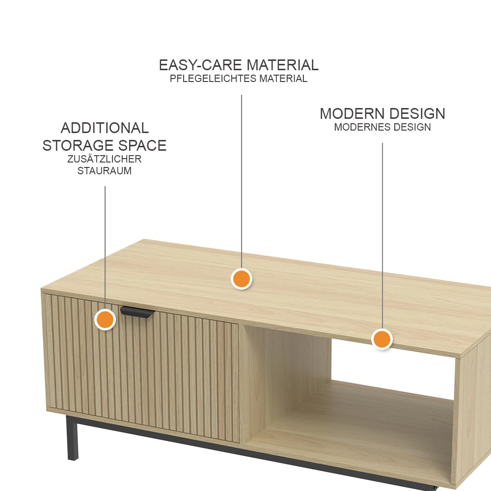 Couchtisch Lennox Eiche 110 x 50 cm livinity®