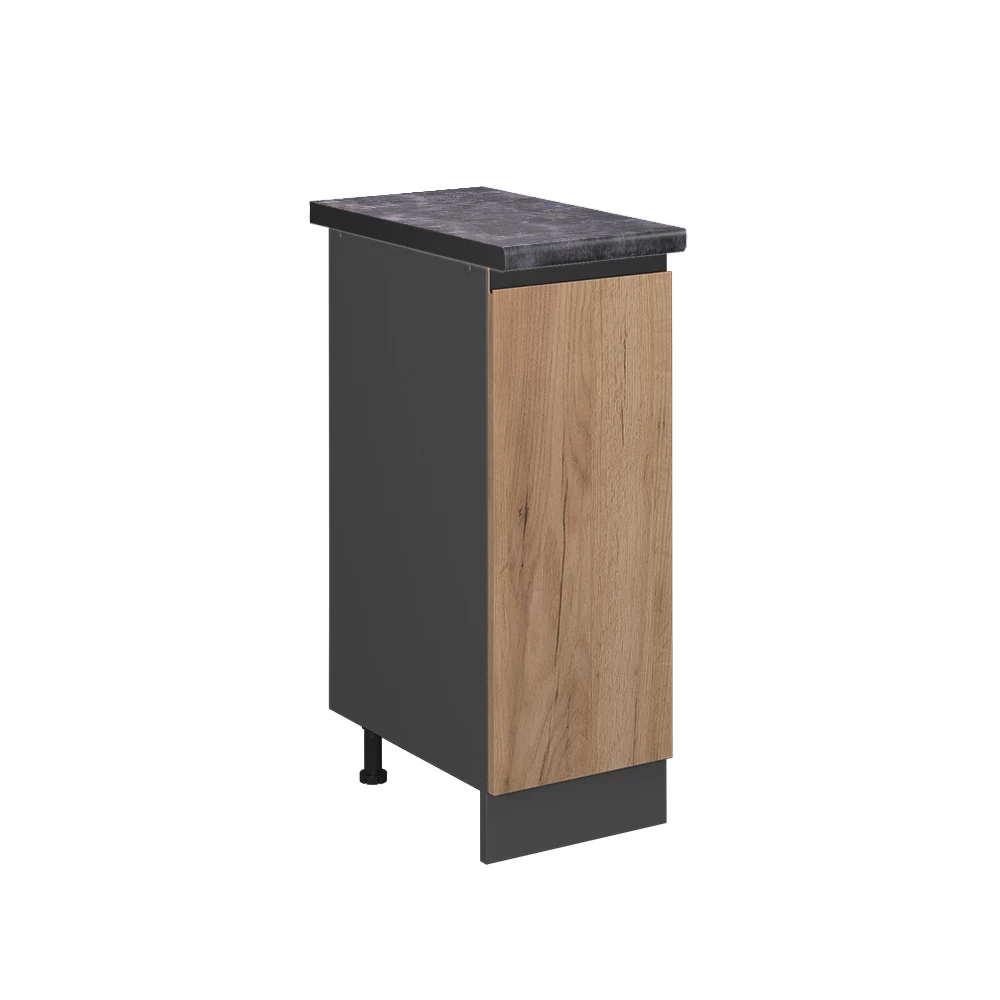 Vicco Armadio cucina dispensa alto Quercia dorata 30 cm , PL Antracite, R-Line