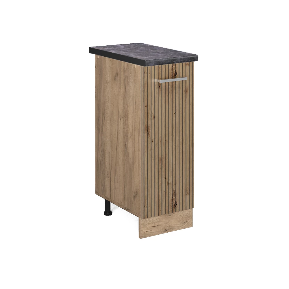 Apothekerschrank in Artisan-Eiche auf weißem Hintergrund