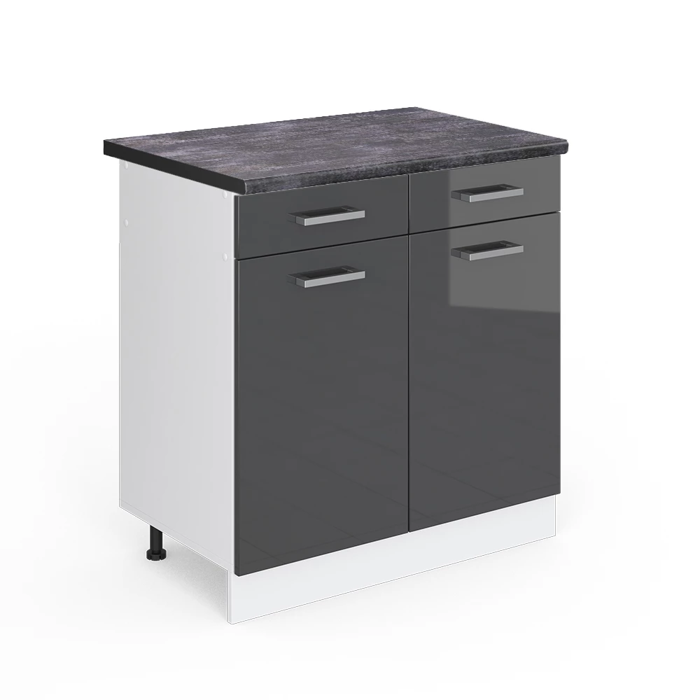Vicco Köksunderskåp Antracit högblank 80cm, R-Line
