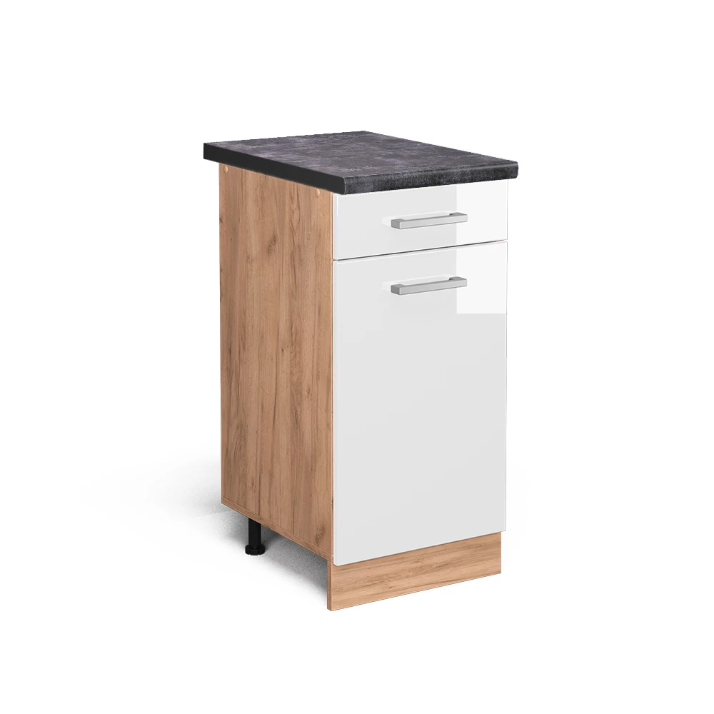 Vicco Armário inferior de cozinha Branco alto brilho 40cm, R-Line