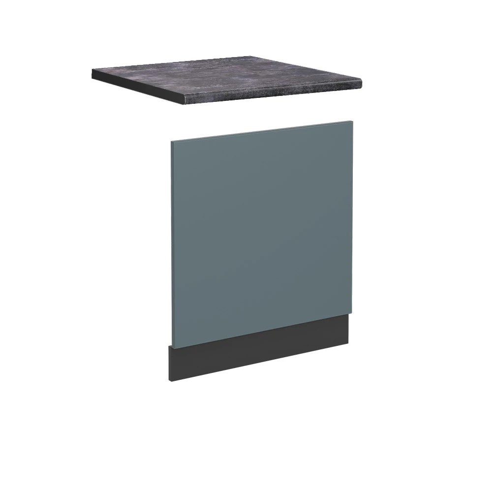 Frontblende in Blau-Grau auf weißem Hintergrund