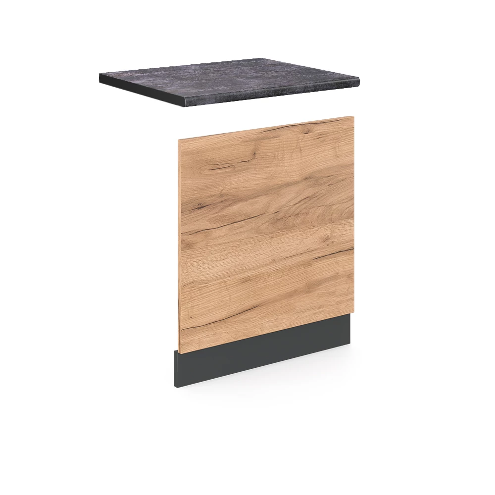 Frontblende in Goldkraft Eiche auf weißem Hintergrund