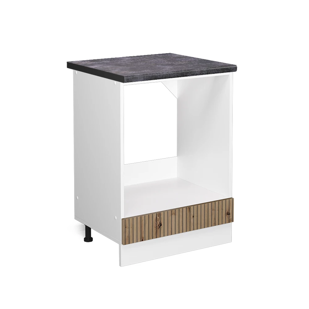 Oven housing cabinet in Artisan oak on white background