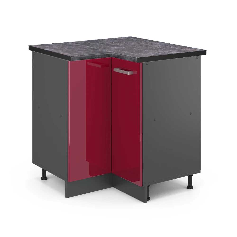 Vicco Armário de canto Bordeaux alto brilho 75.6cm, R-Line