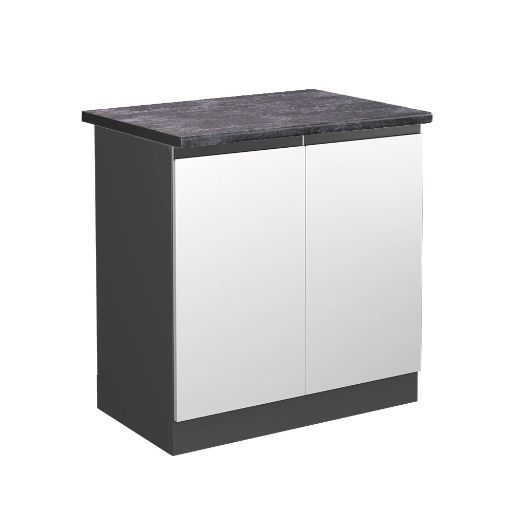 Spülenunterschrank in Weiß auf weißem Hintergrund