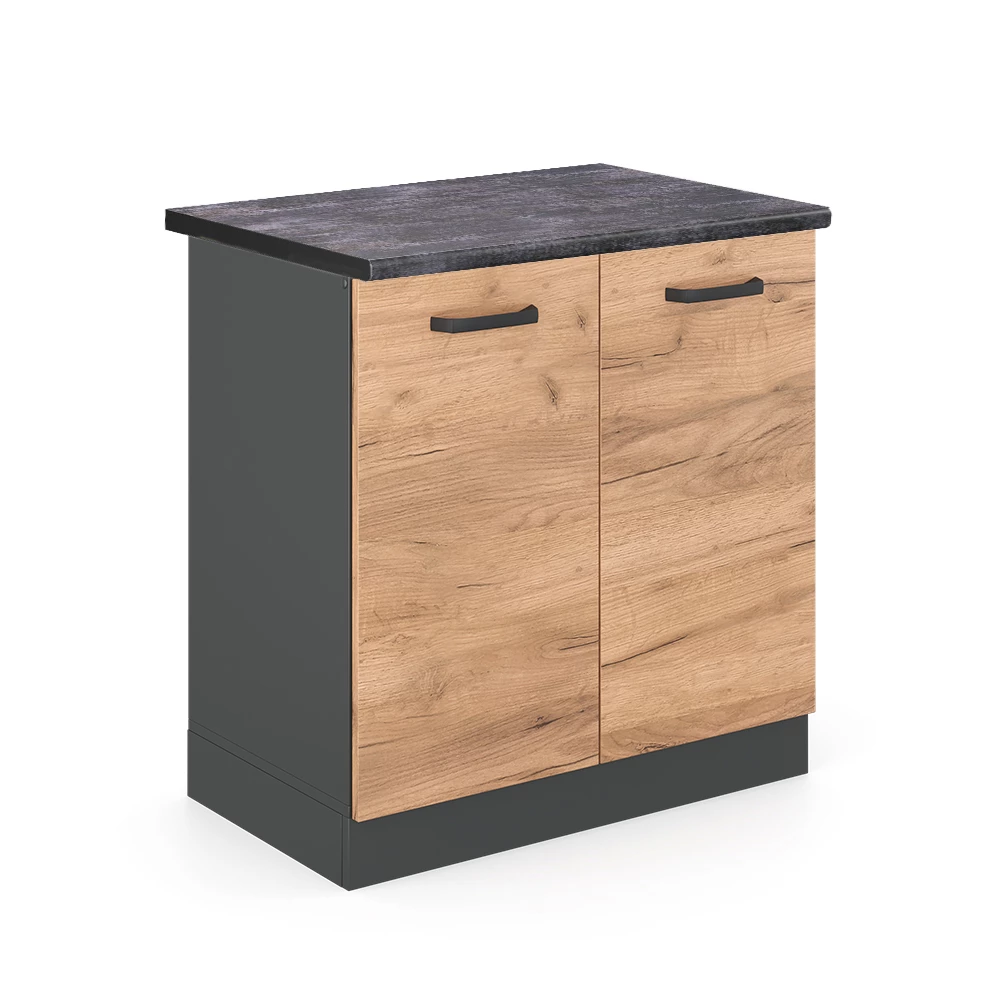Vicco Sink base cabinet Gold power oak 80 cm , WT Anthracite, R-Line