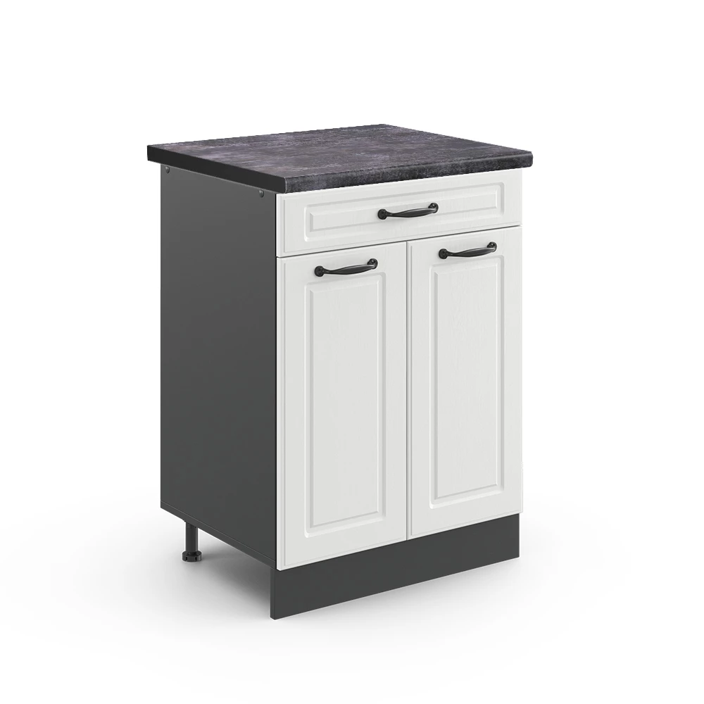Mobiletto base per cucina in Bianco casa di campagna su sfondo bianco
