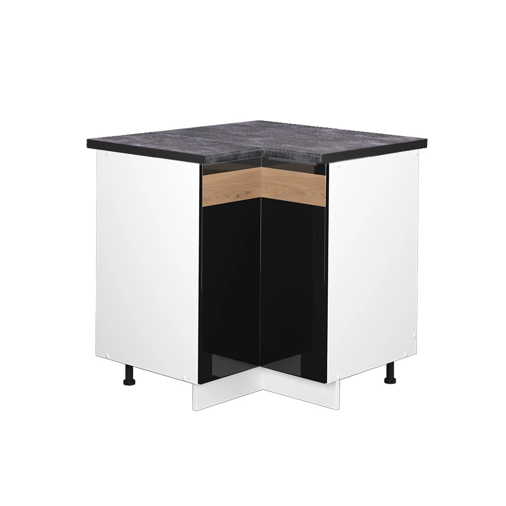 Vicco Mobile ad angolo cucina Rovere nero lucido 80.5 cm , PL Antracite, Fame-Line