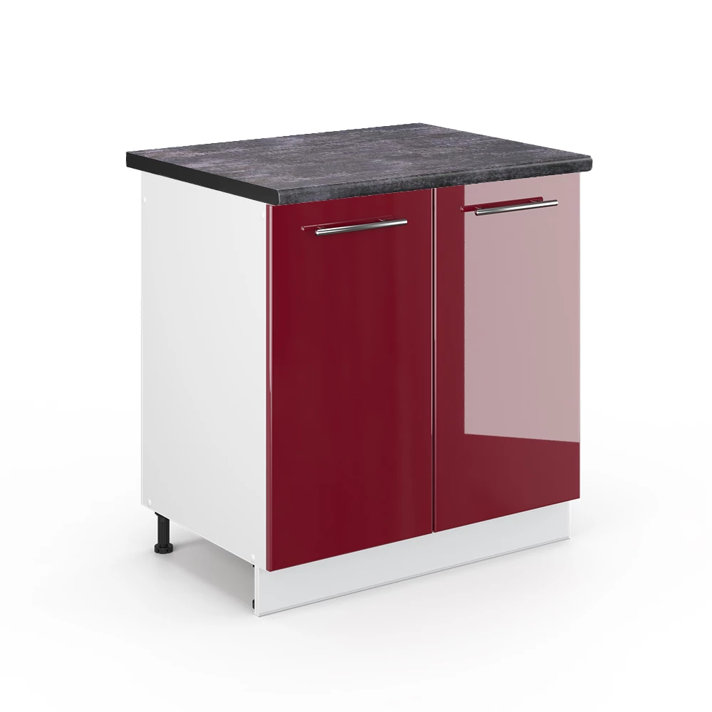 Vicco Wastafelkast Bordeauxrode hoogglans 80 cm , WB Antraciet, Fame-Line