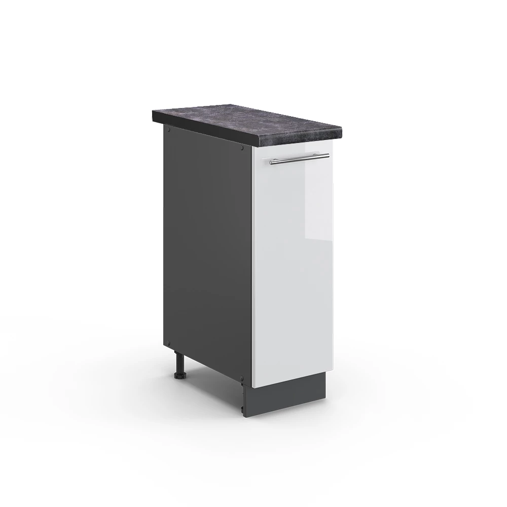 Vicco Pharmacy cabinet White High Gloss 30 cm , WT Anthracite, Fame-Line