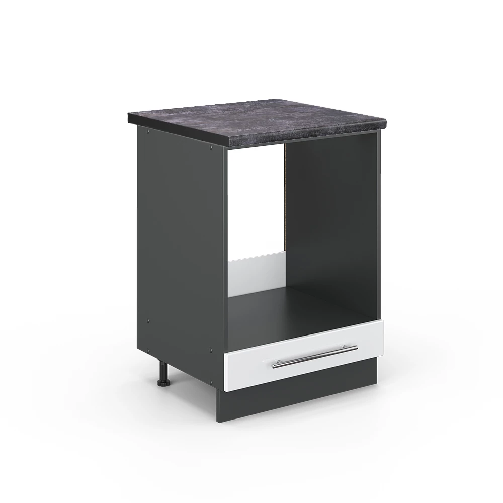 Vicco Oven housing cabinet White High Gloss 60 cm , WT Anthracite, Fame-Line