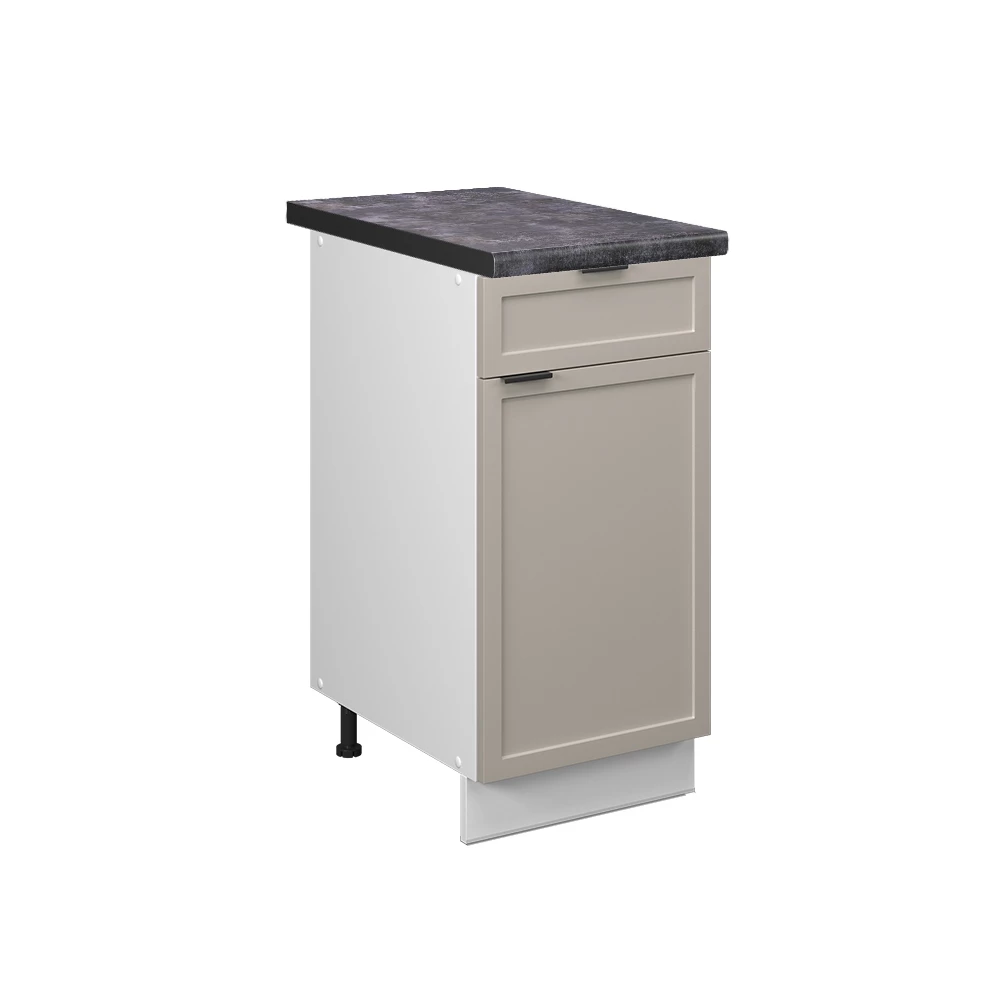 Mobiletto base per cucina in GrigioBeige su sfondo bianco