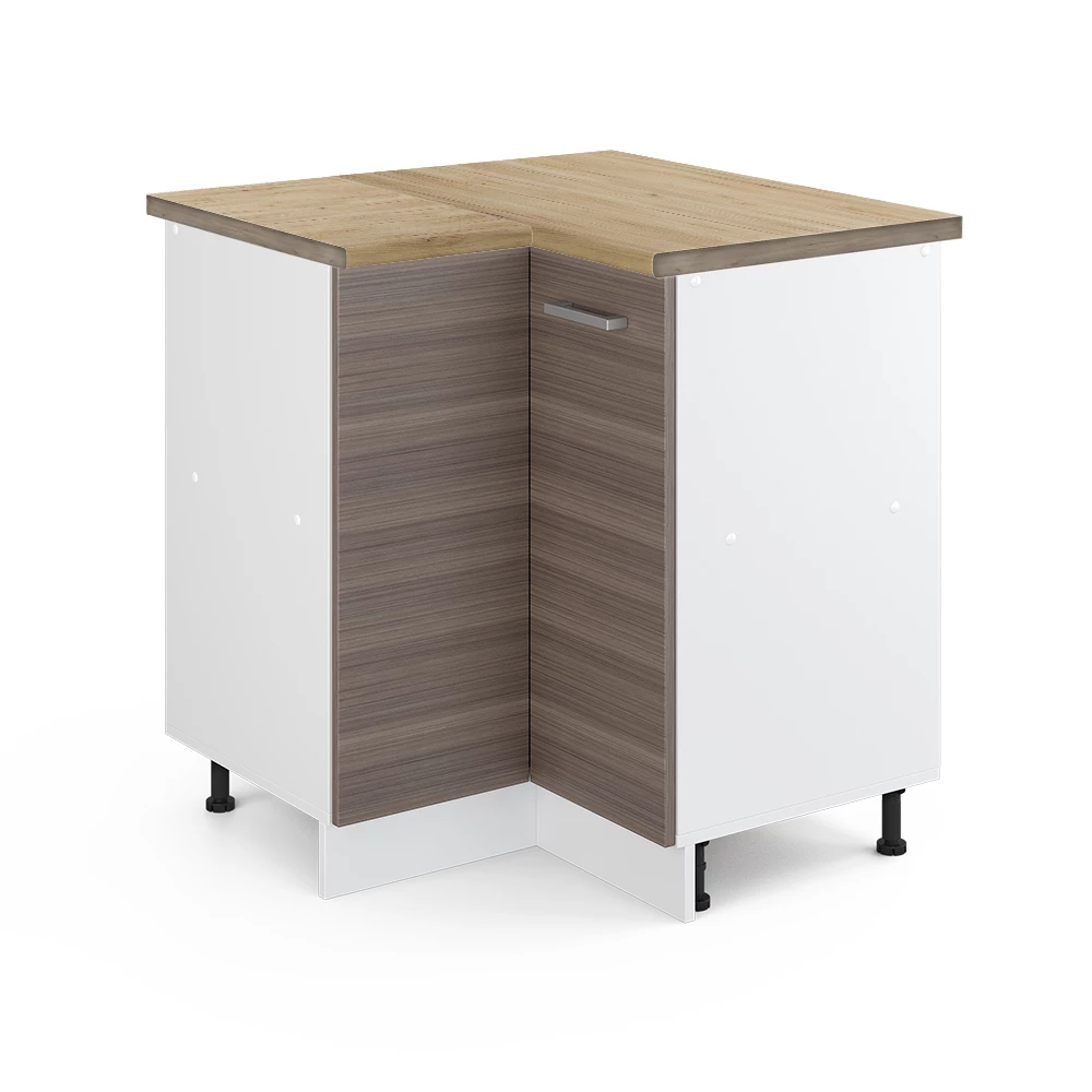 Eckunterschrank R-Line Edelgrau 75.6 cm , AP Eiche livinity®