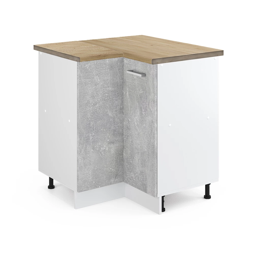 Eckunterschrank R-Line Beton 75.6 cm , AP Eiche livinity®