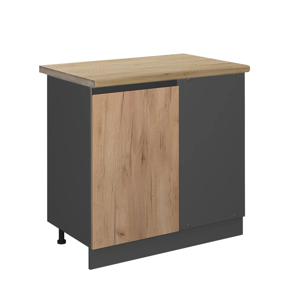Eckunterschrank in Goldkraft Eiche auf weißem Hintergrund