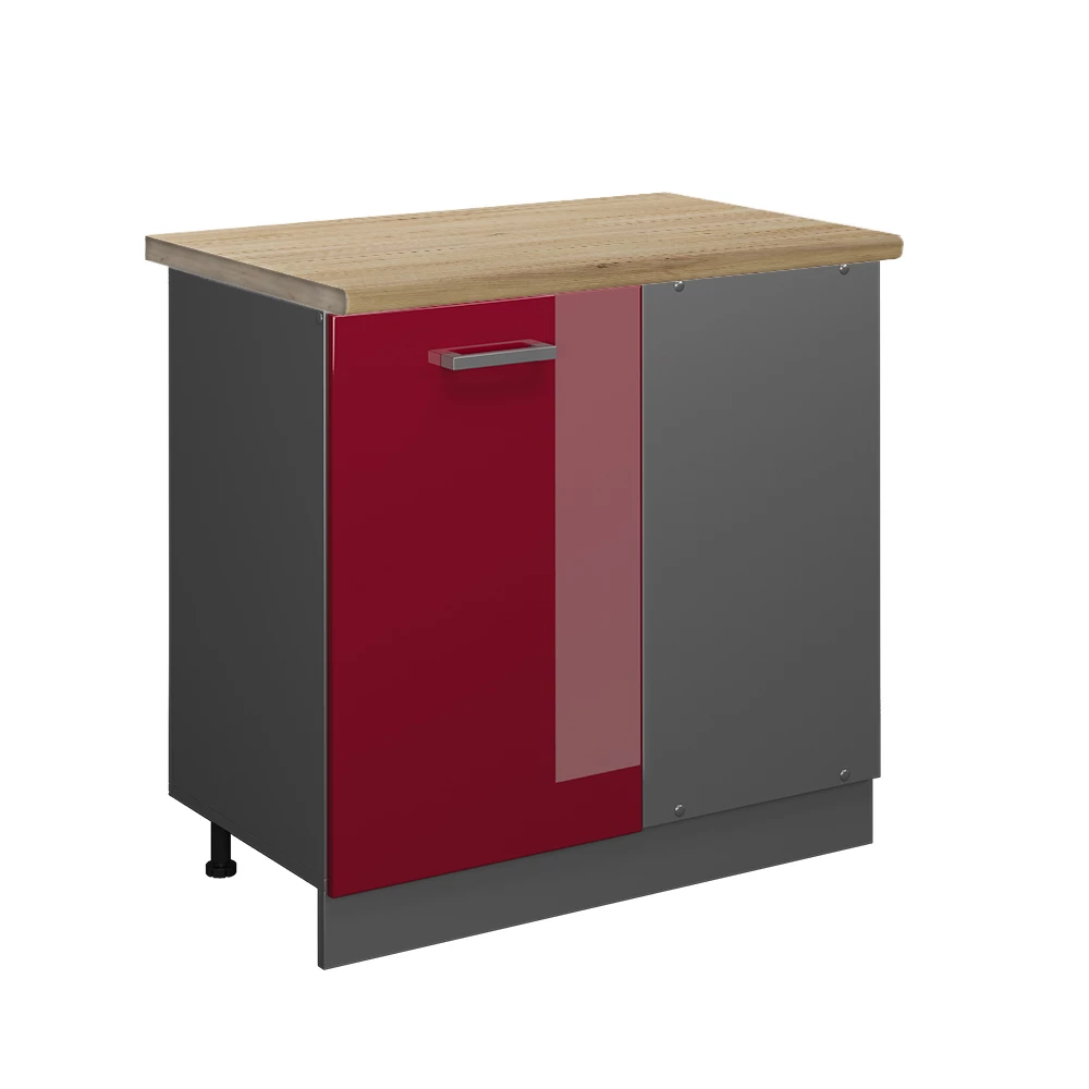 Vicco Hörnskåp Bordeaux högblank 86cm, R-Line