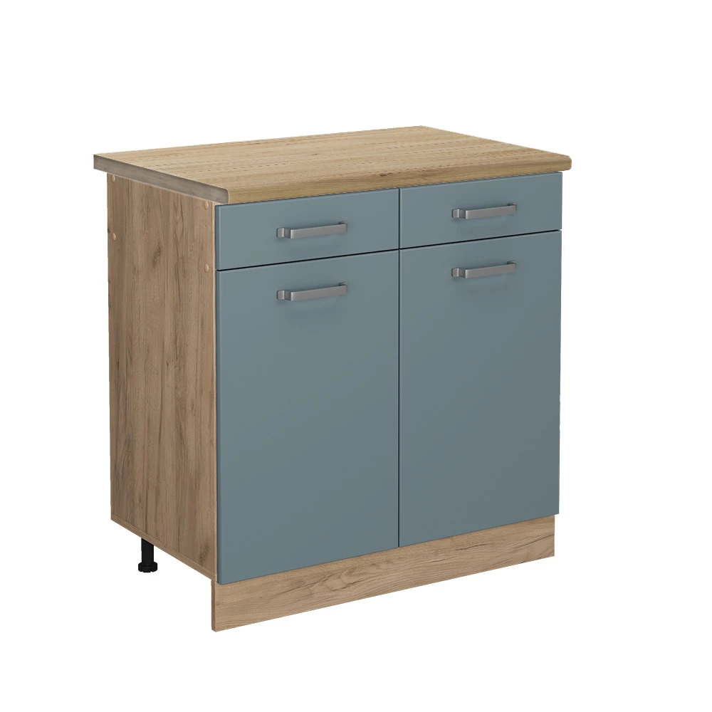 Vicco Donji ormarić za kuhinju -Gruener Waldplava-siva-zelena šuma 80 cm , RP Hrast, R-Line