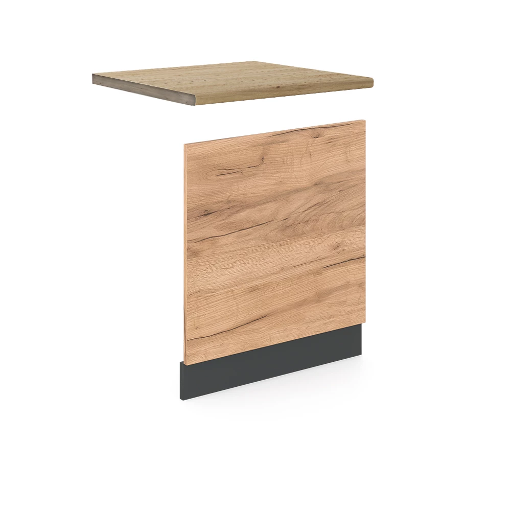 Frontblende in Goldkraft Eiche auf weißem Hintergrund