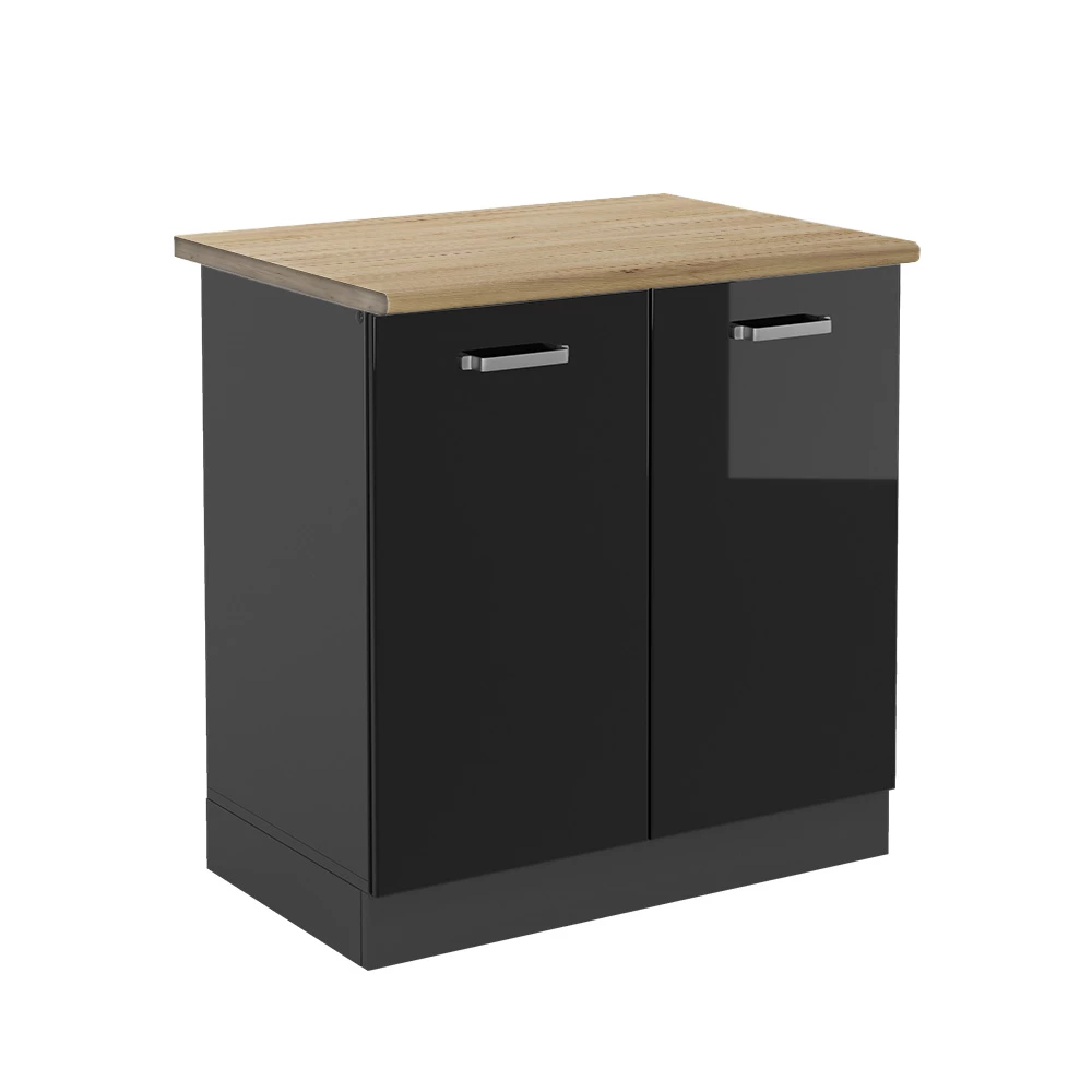 Vicco Diskbänksskåp Svart högblank 80cm, R-Line