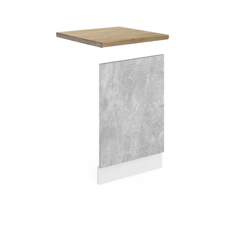 Frontblende in Beton auf weißem Hintergrund