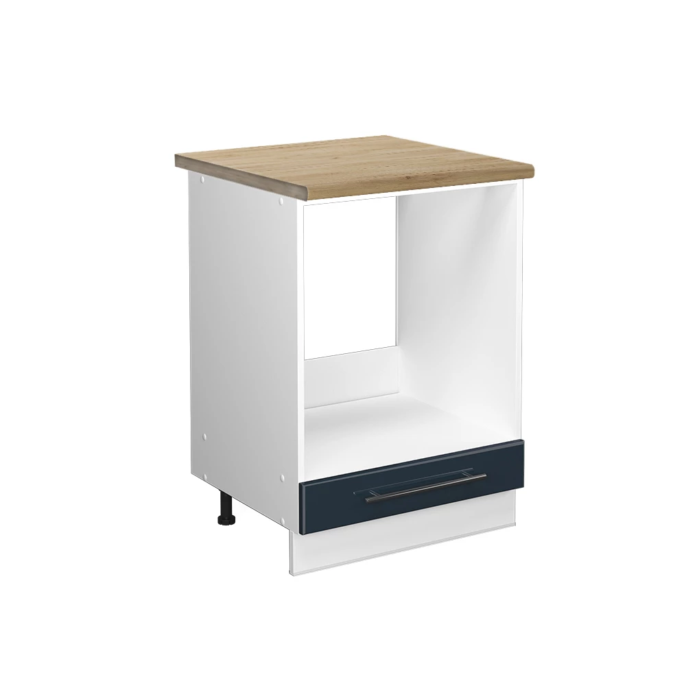 Kitchen cabinets  in Dark blue high gloss on white background