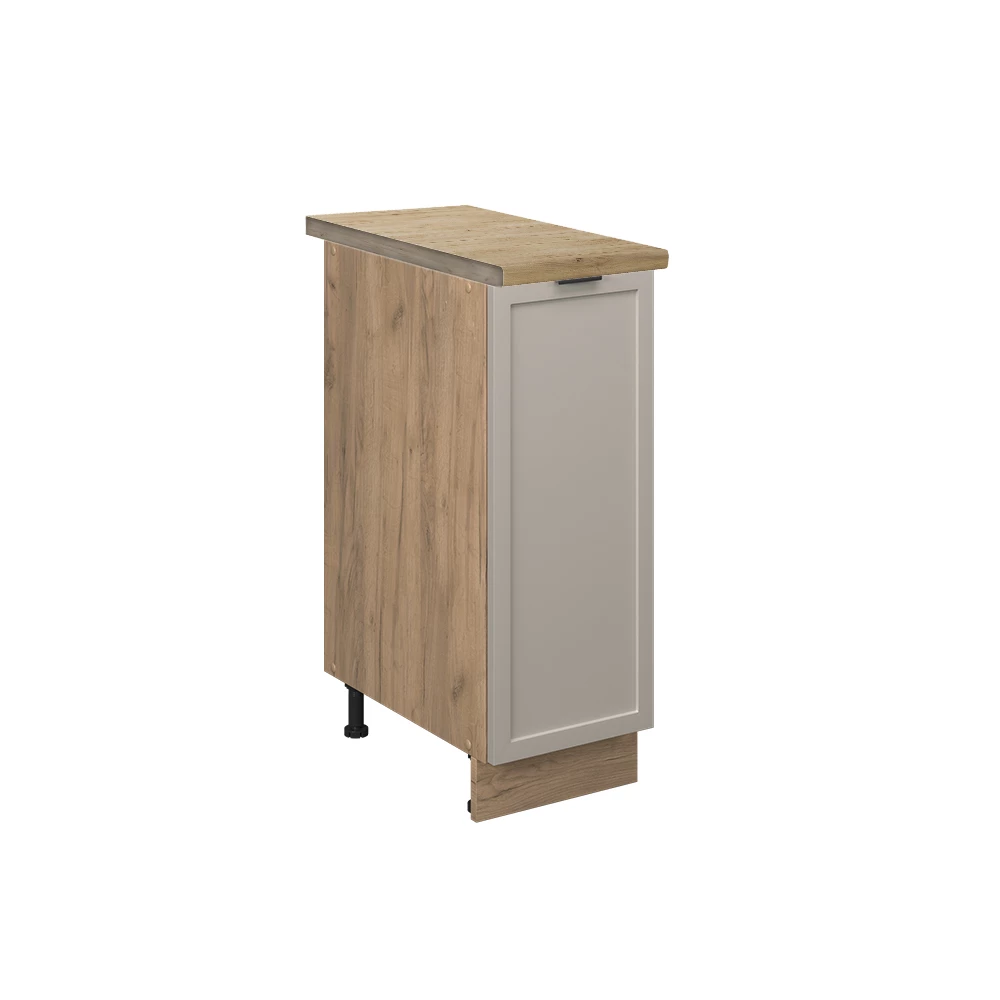 Apothekerschrank in GrauBeige auf weißem Hintergrund