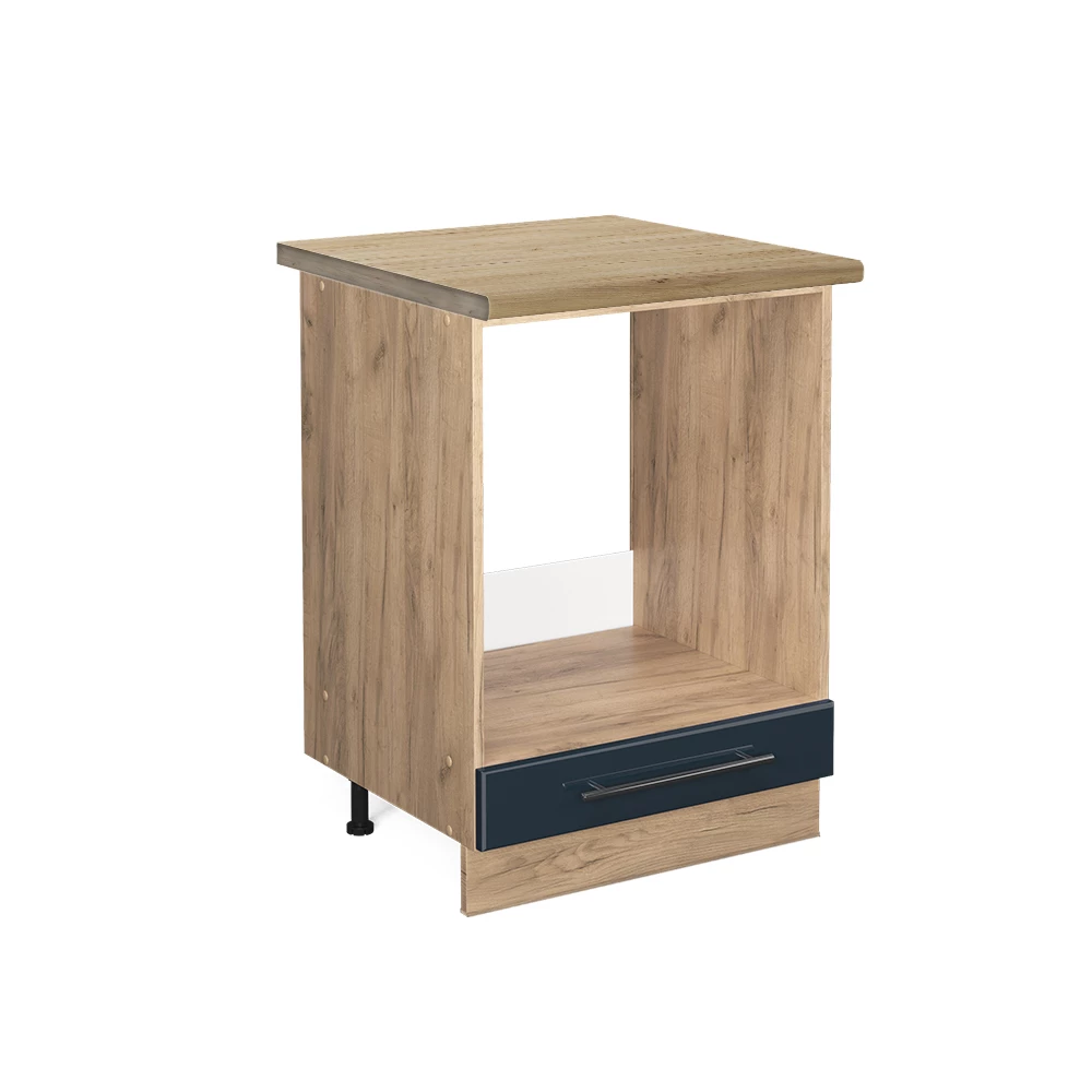 Kitchen cabinets  in Dark blue high gloss on white background