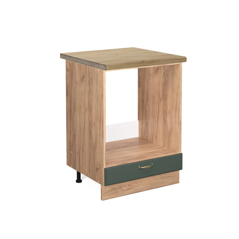 Vicco Herdumbauschrank Grün-Gold Landhaus 60 cm , AP Eiche, Fame-Line
