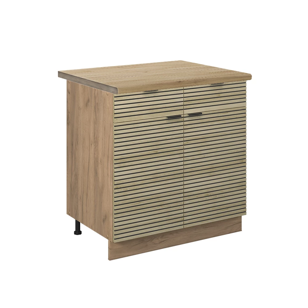 Vicco Schubunterschrank Eiche Paneel 80 cm , RP Hrast, Fame-Line