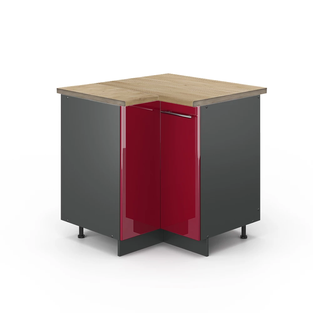 Vicco Dulap de colț Bordeaux lucios ridicat 80.5cm, Fame-Line