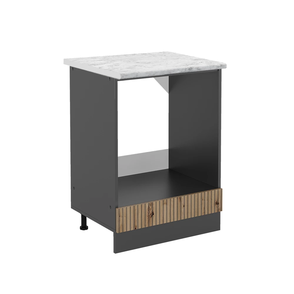 Oven housing cabinet in Artisan oak on white background