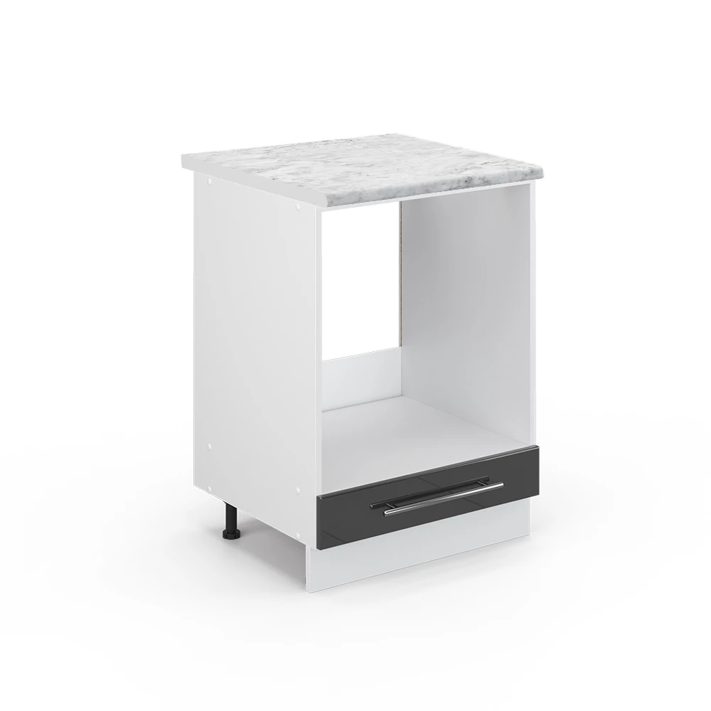 Vicco Skříňka na vestavěnou troubu Antracitový vysoký lesk 60 cm , PD Mramor, Fame-Line