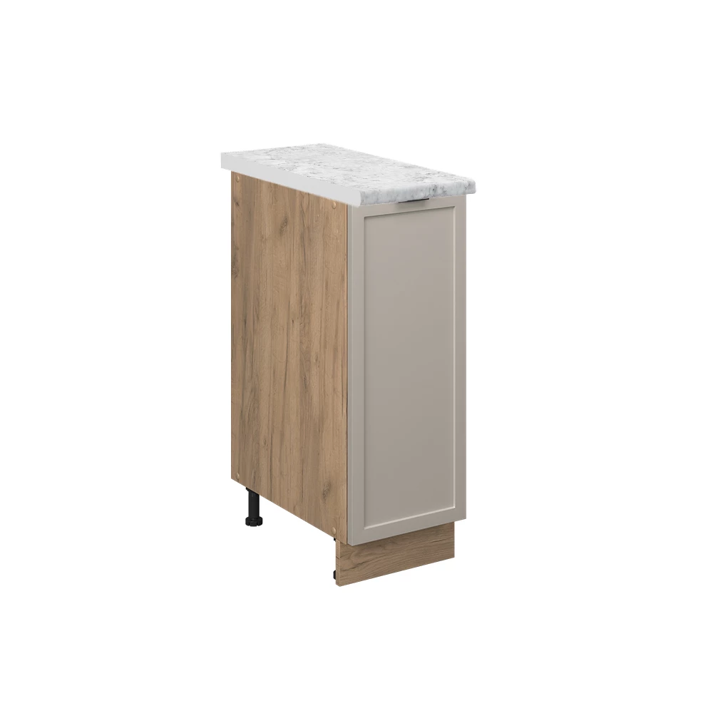 Apothekerunterschrank in GrauBeige auf weißem Hintergrund
