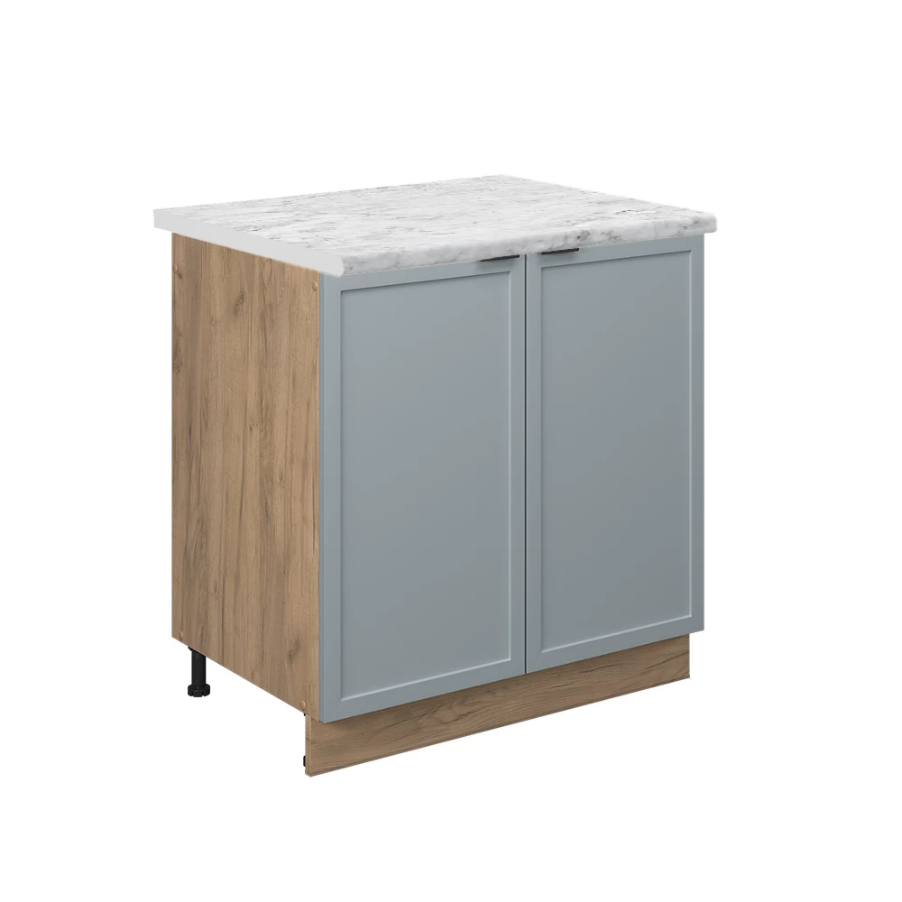 Dulap de bază pentru chiuvetă Vicco "Fame-Line", albastru-gri deschis, 80 cm, marmură AP