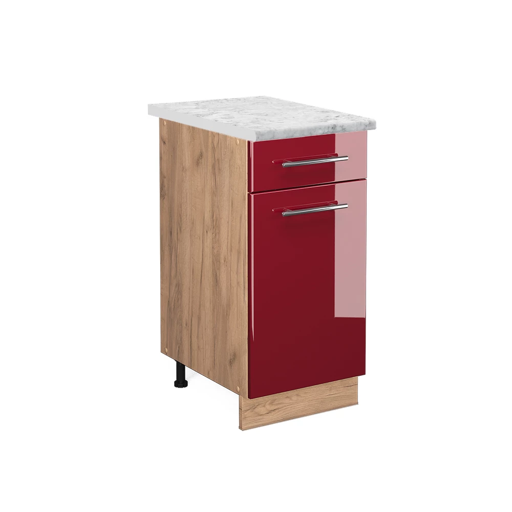 Vicco Kuchynská spodná skrinka Bordeaux vysoký lesk 40 cm , AP Marble, Fame-Line
