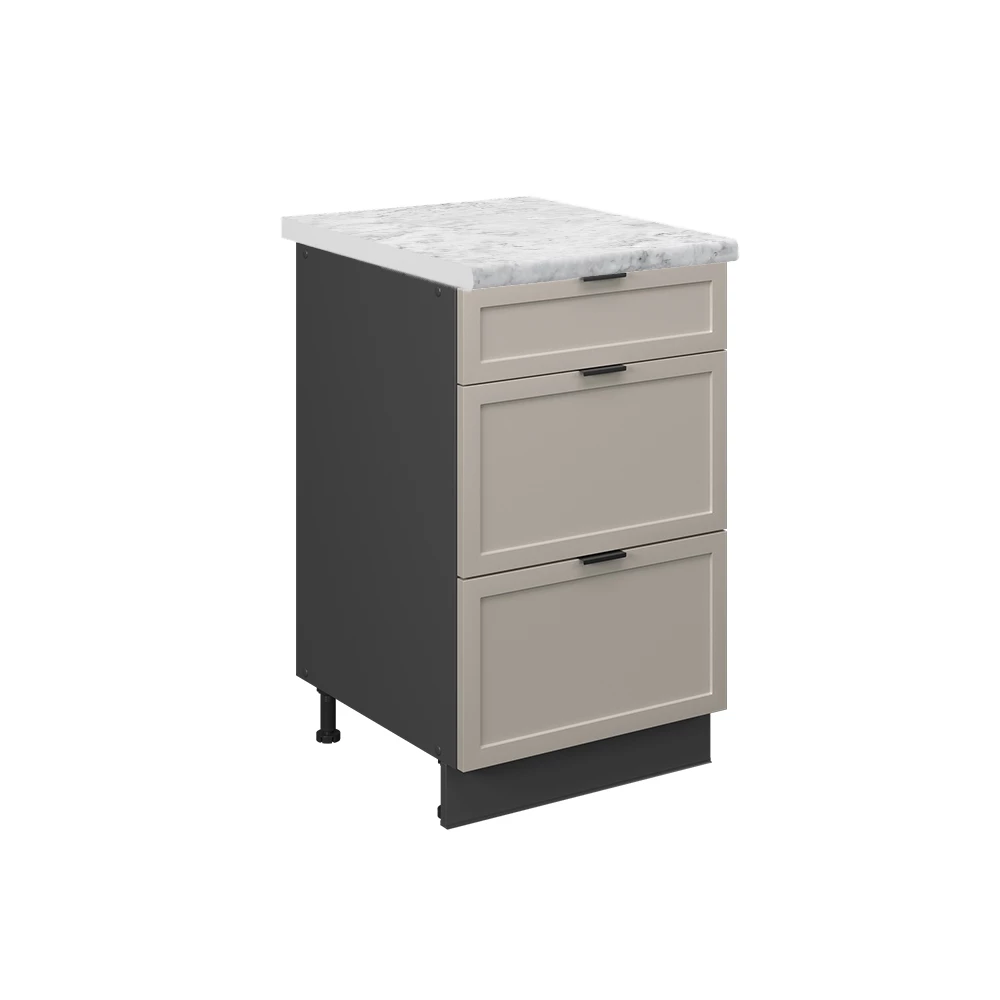 Vicco keittiönkaapit "Fame-Line", harmaa-beige, 50 cm, AP-marmori