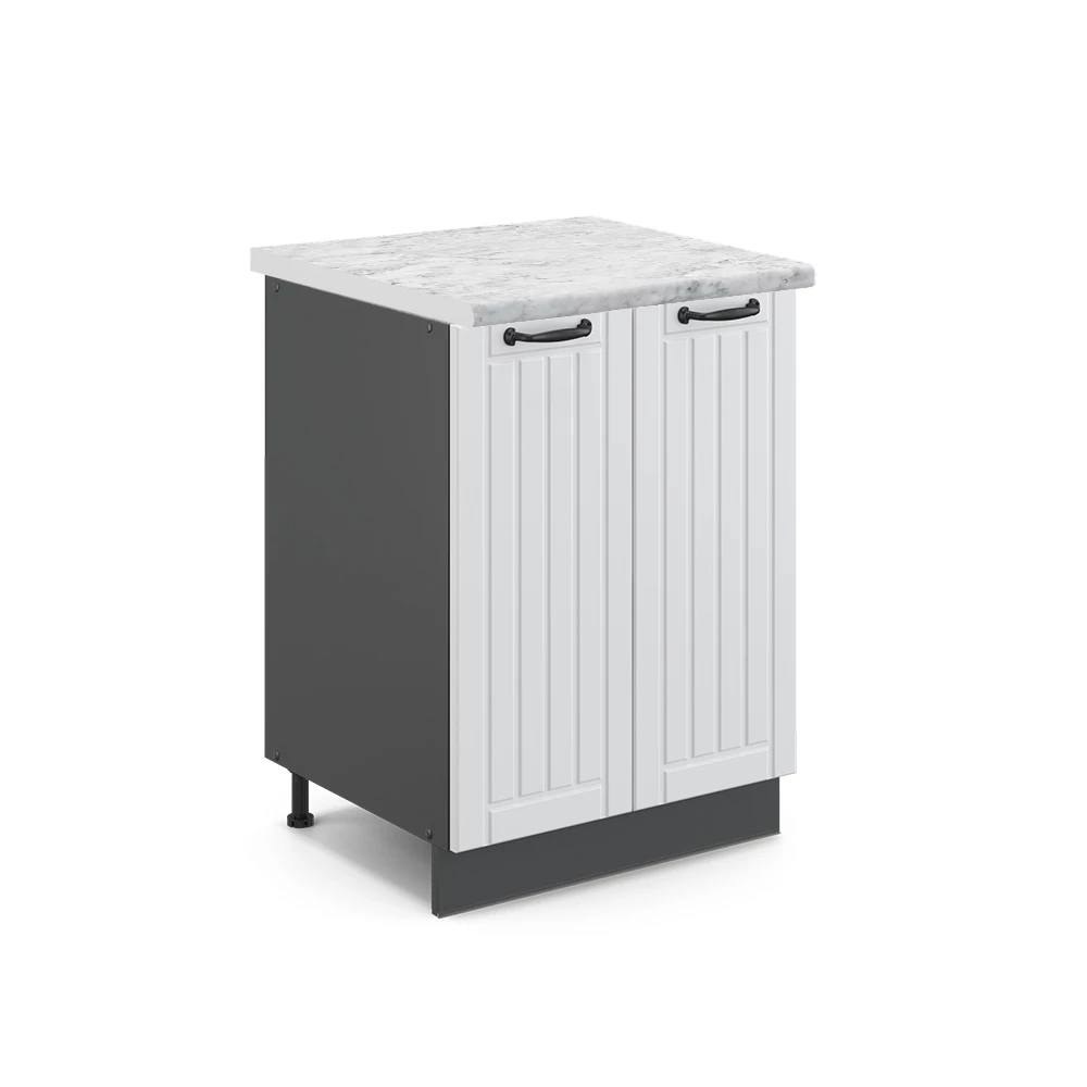 Dulap de bază pentru bucătărie in Casă de țară albă on white background