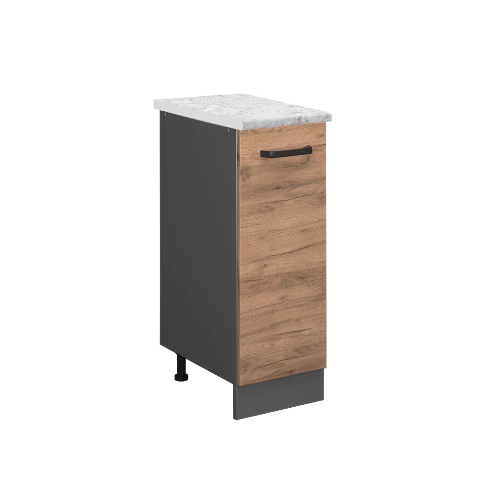 Apothekerunterschrank in Goldkraft Eiche auf weißem Hintergrund